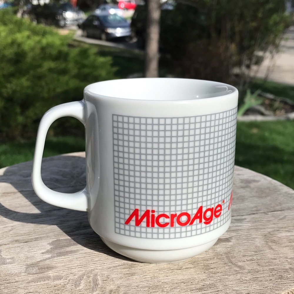 RARE! Vintage Microage coffee mug cup ceramic